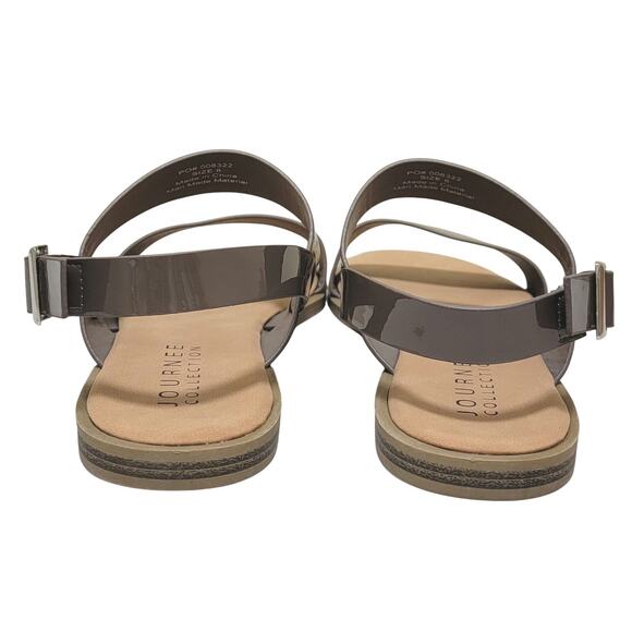 Journee Collection Women Lavine Slingback Sandals Size US 8M Taupe Grey - Picture 5 of 6
